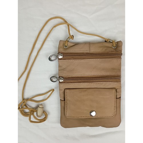 Tan leather crossbody - leather,